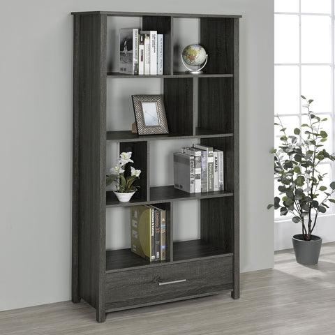 Eliska 68-inch 4-shelf Storage Bookshelf Weathered GreyWeathered Grey