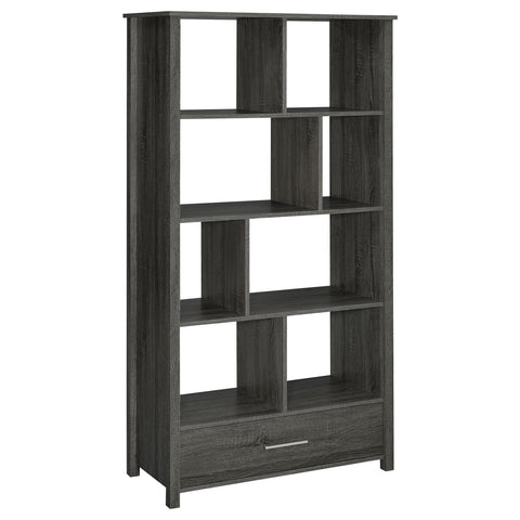 Eliska 68-inch 4-shelf Storage Bookshelf Weathered GreyWeathered Grey