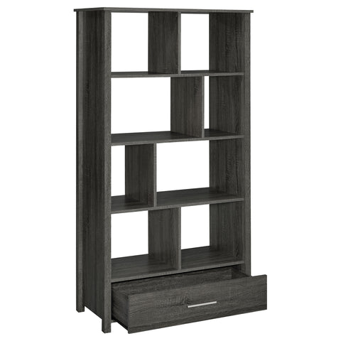 Eliska 68-inch 4-shelf Storage Bookshelf Weathered GreyWeathered Grey