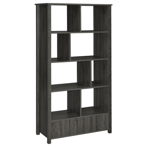 Eliska 68-inch 4-shelf Storage Bookshelf Weathered GreyWeathered Grey