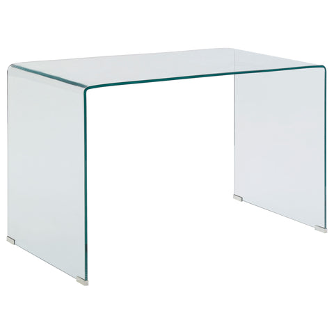 Edna 47-inch Tempered Bent Glass Writing Desk ClearClear