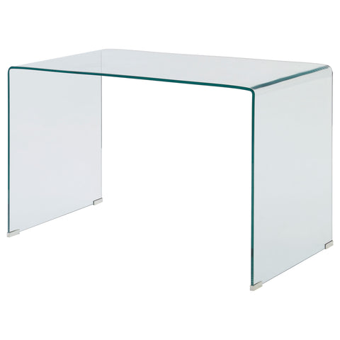 Edna 47-inch Tempered Bent Glass Writing Desk ClearClear