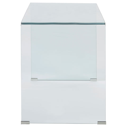 Edna 47-inch Tempered Bent Glass Writing Desk ClearClear