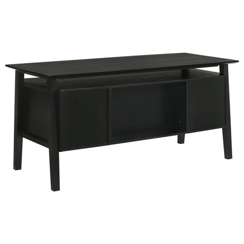 Franklin 64-inch 4-Drawer Double Pedestal Computer Desk Black
