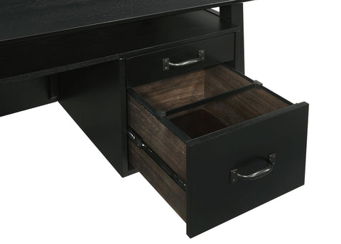 Franklin 64-inch 4-Drawer Double Pedestal Computer Desk Black