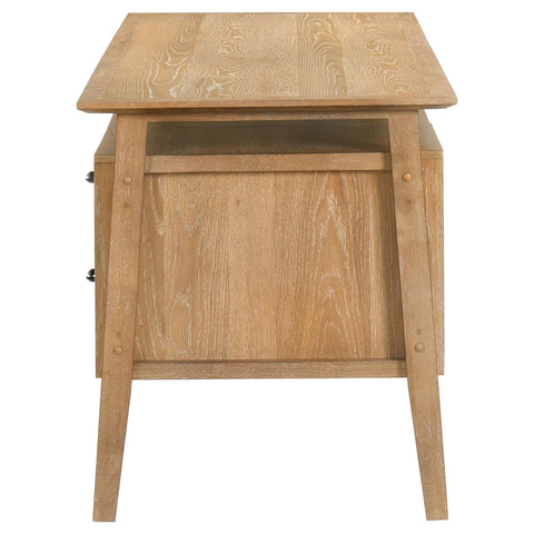 Franklin 64-inch 4-Drawer Double Pedestal Computer Desk Distressed Light Brown