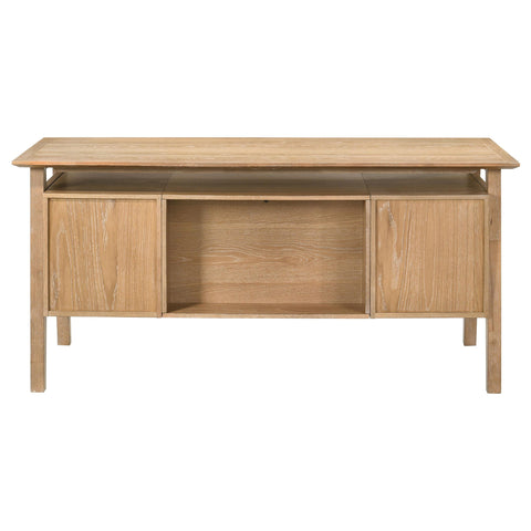 Franklin 64-inch 4-Drawer Double Pedestal Computer Desk Distressed Light Brown