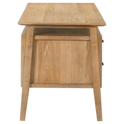 Franklin 64-inch 4-Drawer Double Pedestal Computer Desk Distressed Light Brown