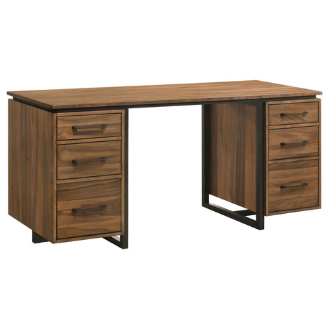 Carlow 6-Drawer Double Pedestal File Computer Desk