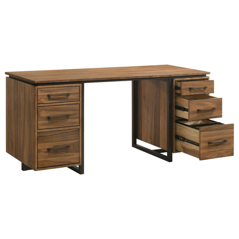 Carlow 6-Drawer Double Pedestal File Computer Desk