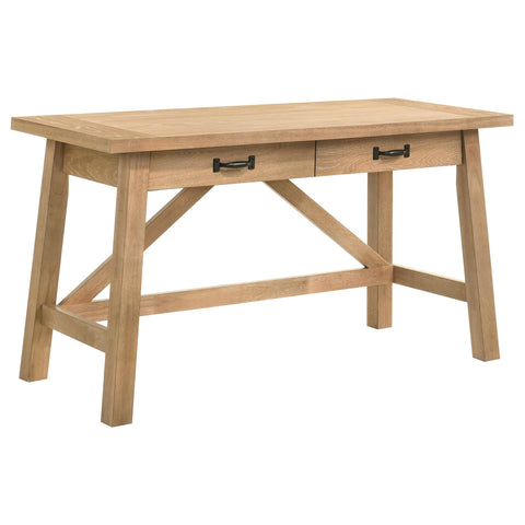 Galindo 54-inch 2-drawer Computer Writing Desk Distressed Light Brown
