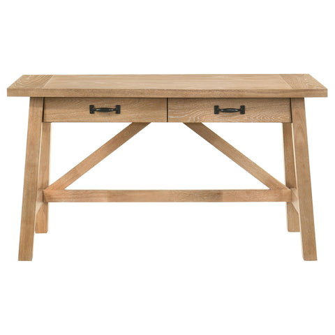 Galindo 54-inch 2-drawer Computer Writing Desk Distressed Light Brown