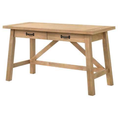 Galindo 54-inch 2-drawer Computer Writing Desk Distressed Light Brown