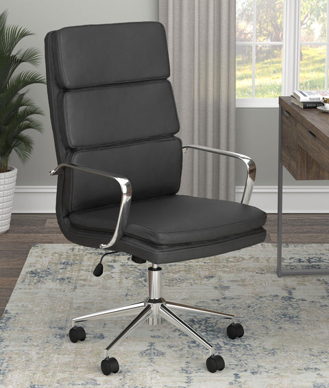 Cobie Upholstered Adjustable High Back Office Chair BlackBlack