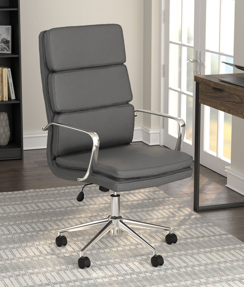 Cobie Upholstered Adjustable High Back Office Chair GreyGrey