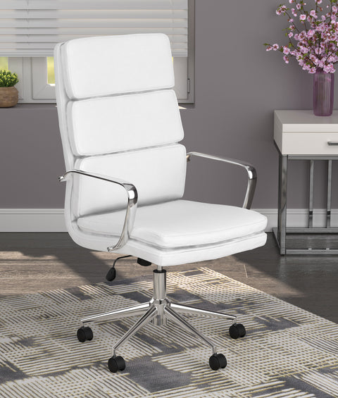 Cobie Upholstered Adjustable High Back Office Chair WhiteWhite