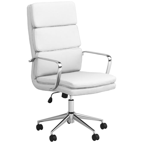 Cobie Upholstered Adjustable High Back Office Chair WhiteWhite