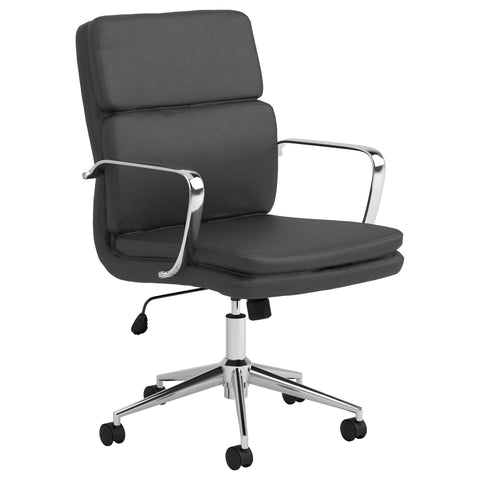Cobie Upholstered Adjustable Mid Back Office Chair BlackBlack