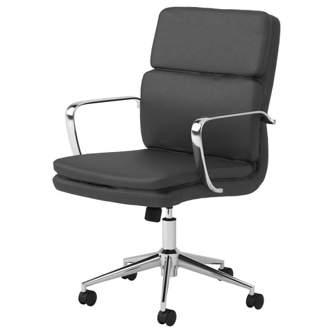 Cobie Upholstered Adjustable Mid Back Office Chair BlackBlack