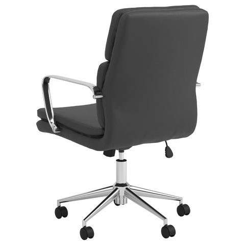Cobie Upholstered Adjustable Mid Back Office Chair BlackBlack