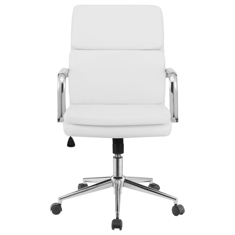 Cobie Upholstered Adjustable Mid Back Office Chair WhiteWhite