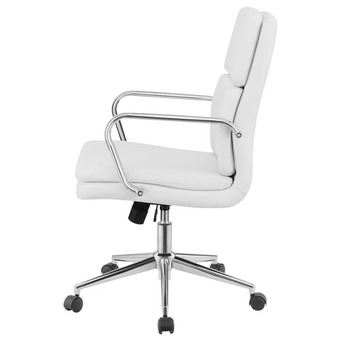 Cobie Upholstered Adjustable Mid Back Office Chair WhiteWhite