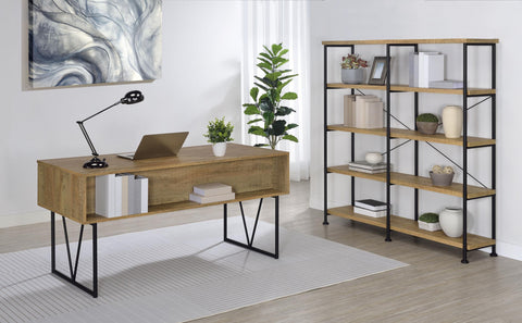 Croyden 63-inch 4-shelf Double Bookshelf Mango