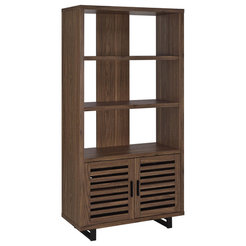 Wren 71-inch 3-shelf Cabinet Bookcase WalnutWalnut