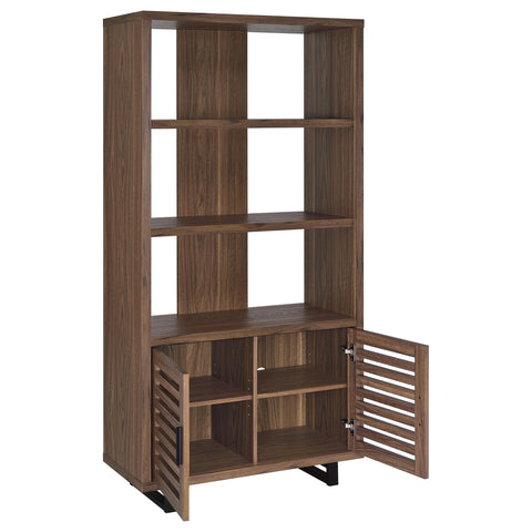 Wren 71-inch 3-shelf Cabinet Bookcase WalnutWalnut