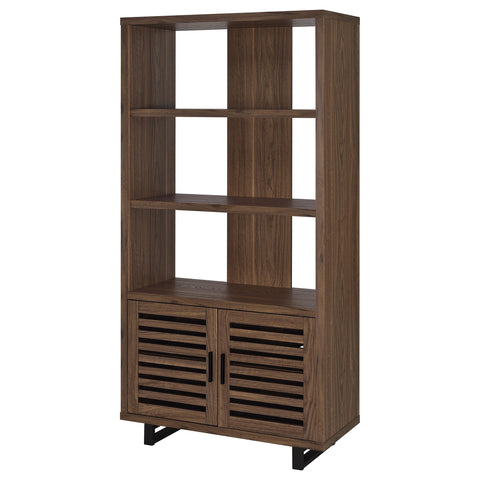 Wren 71-inch 3-shelf Cabinet Bookcase WalnutWalnut