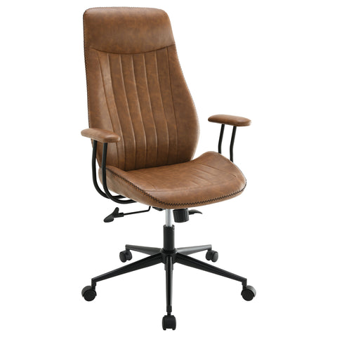 Ellington Upholstered Adjustable Home Office Desk Chair BrownBrown