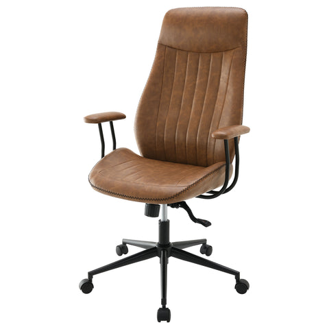 Ellington Upholstered Adjustable Home Office Desk Chair BrownBrown