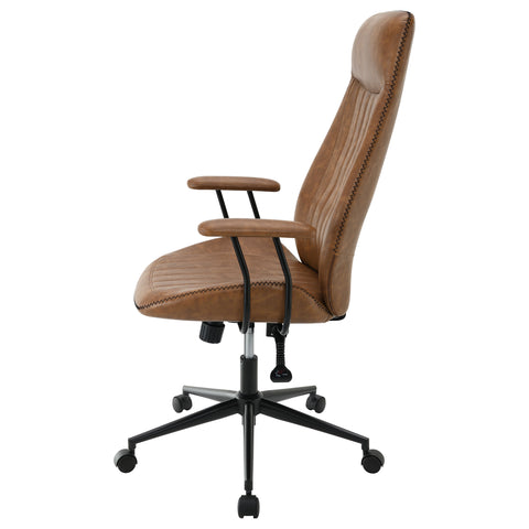 Ellington Upholstered Adjustable Home Office Desk Chair BrownBrown