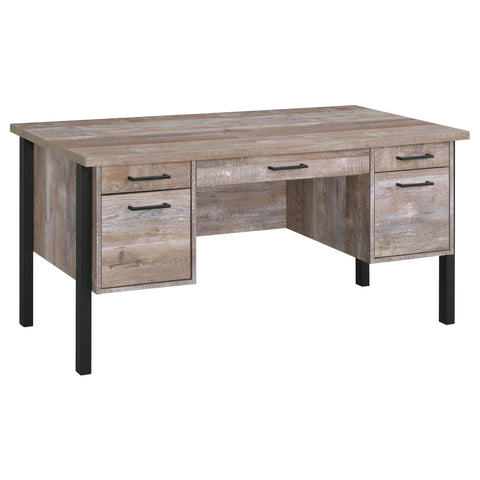 Meryl 60-inch 4-drawer Office Computer Desk Weathered OakWeathered Oak