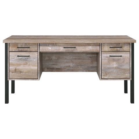 Meryl 60-inch 4-drawer Office Computer Desk Weathered OakWeathered Oak