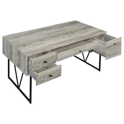 Rowan 63-inch 4-drawer Writing Desk Grey DriftwoodGrey Driftwood