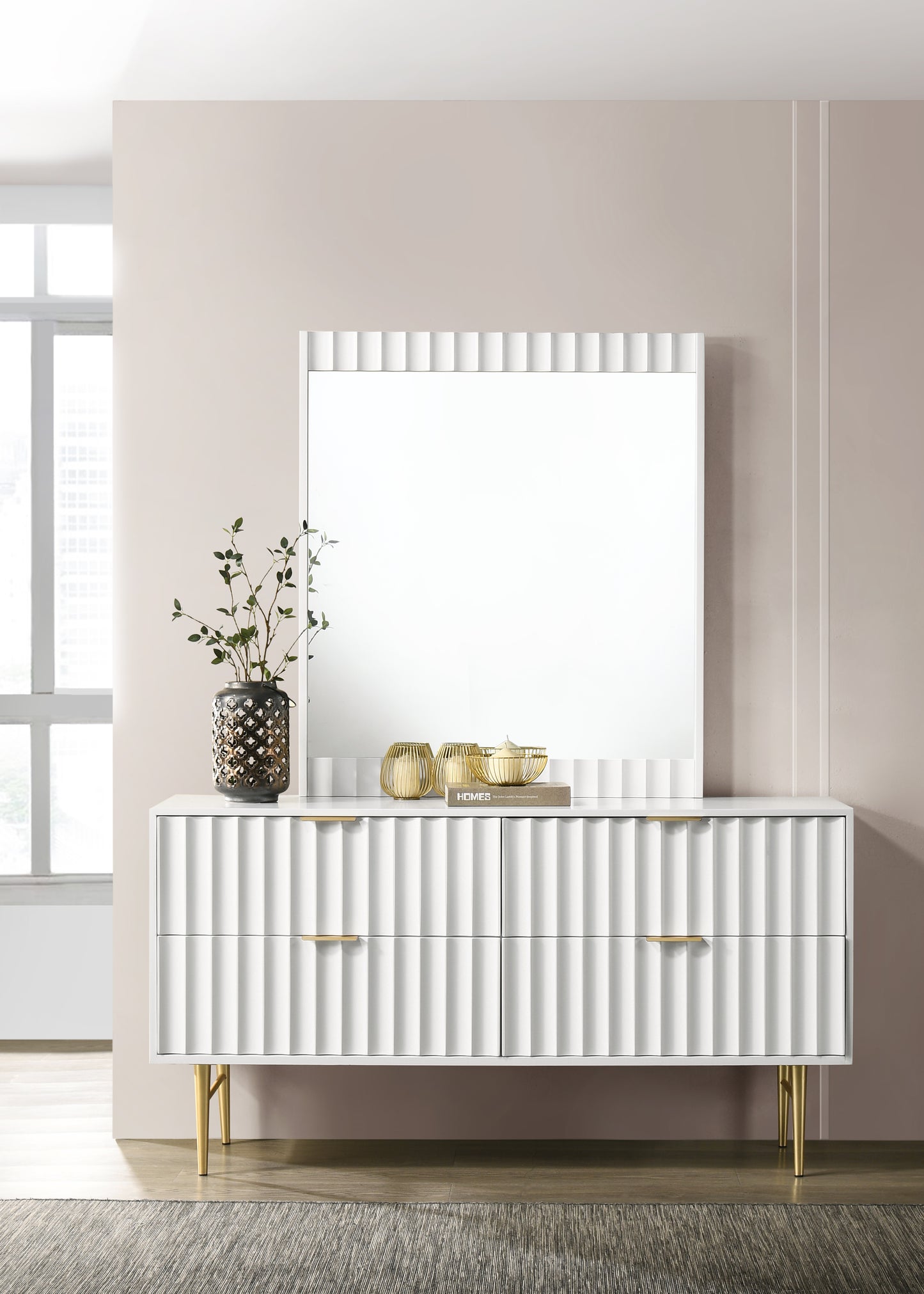 paris white gloss dresser