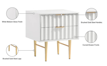 Paris White Gloss Night Stand