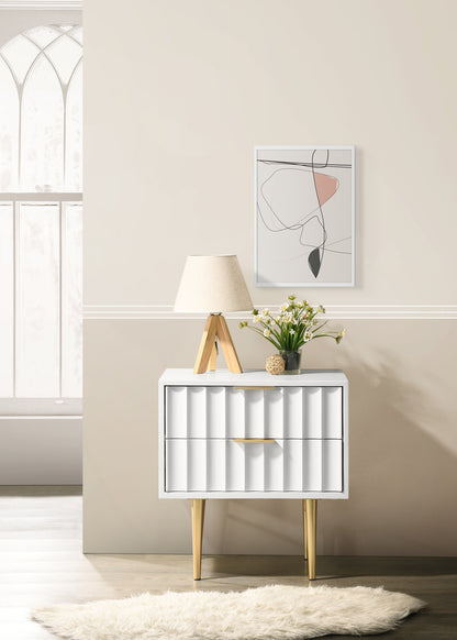 Paris White Gloss Night Stand