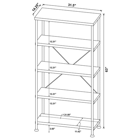 Croyden 63-inch 4-shelf Bookshelf Mango