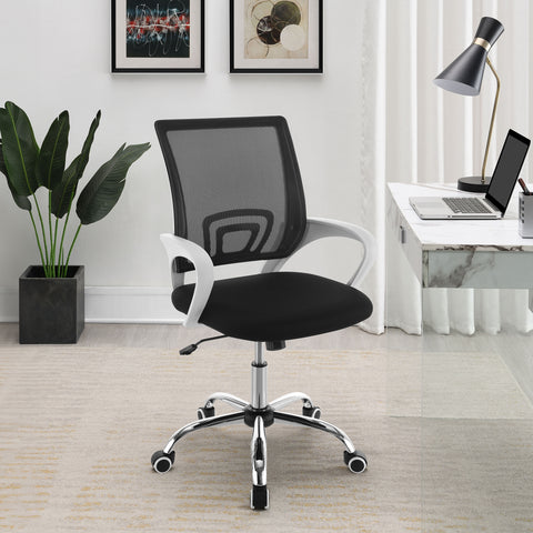 Ricci Upholstered Adjustable Home Office Desk Chair BlackBlack