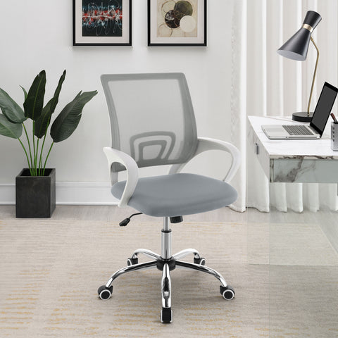 Ricci Upholstered Adjustable Home Office Desk Chair GreyLight Grey