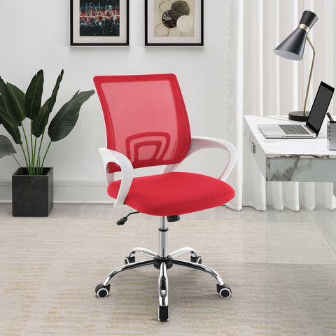 Ricci Upholstered Adjustable Home Office Desk Chair RedRed