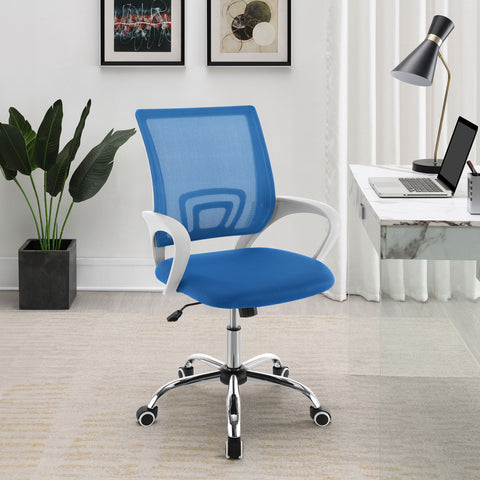 Ricci Upholstered Adjustable Home Office Desk Chair BlueBlue
