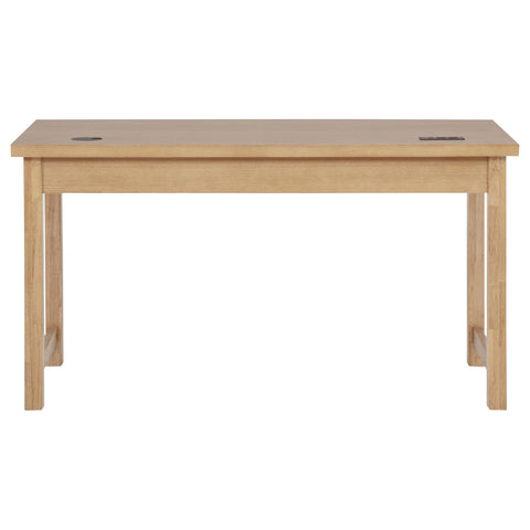 Reseda 55-inch 3-drawer Writing Desk with Power Outlet Light Ash
