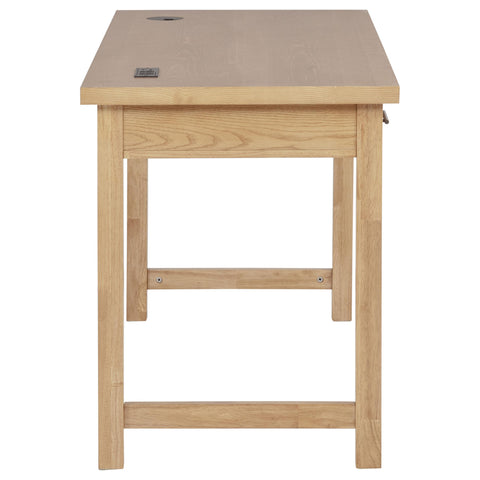 Reseda 55-inch 3-drawer Writing Desk with Power Outlet Light Ash