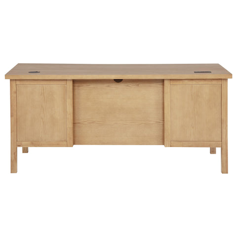 Reseda 66-inch 7-drawer Computer Desk with Power Outlet Light Ash