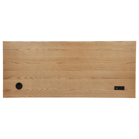 Reseda 66-inch 7-drawer Computer Desk with Power Outlet Light Ash
