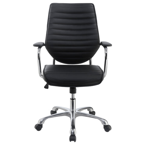 Darlene Upholstered Adjustable Home Office Desk Chair BlackBlack