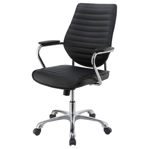 Darlene Upholstered Adjustable Home Office Desk Chair BlackBlack